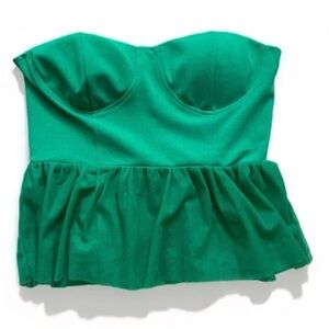 Sincerely Jules Vibrant Green Strapless Crop Top nwot